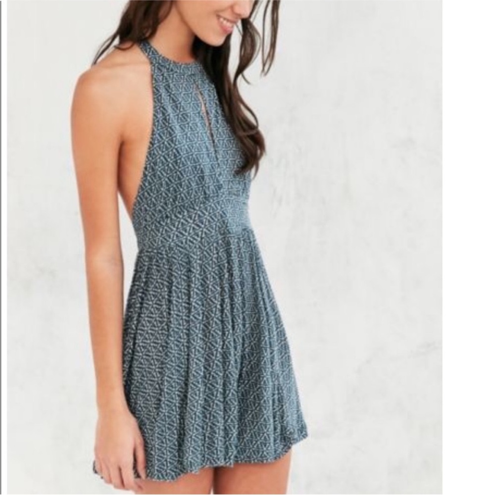 Ecote Urban Outfitters Keyhole Blue Romper XS